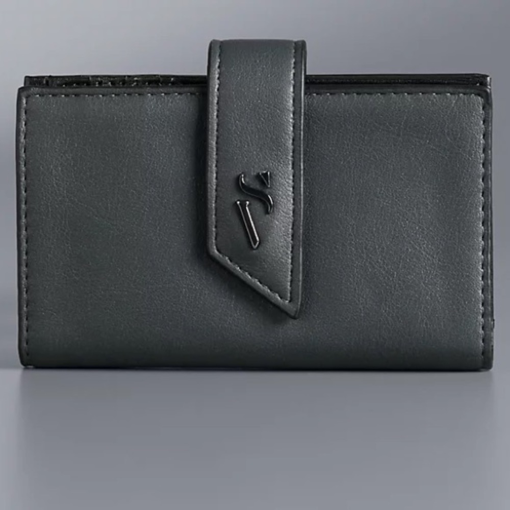 NWT | Simply Vera Vera Wang Nova RFID-Blocking Card Case Wallet | Pearlized Gray
